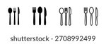 spoon and fork icon set. spoon, fork and knife icon vector. restaurant icon