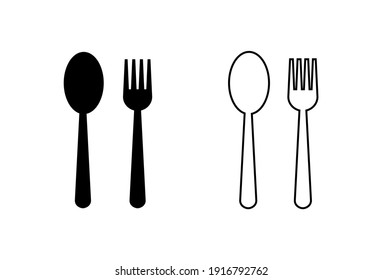 spoon and fork icon set. spoon, fork and knife icon vector. restaurant icon