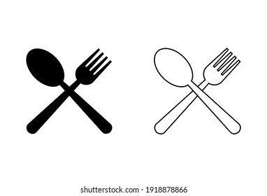 spoon and fork icon set. spoon, fork and knife icon vector. restaurant icon