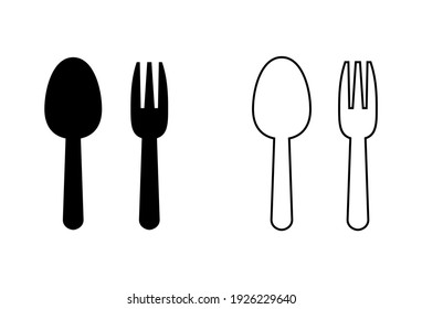 spoon and fork icon set. spoon, fork and knife icon vector. restaurant icon