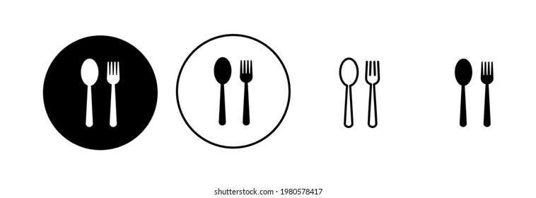 spoon and fork icon set. spoon, fork and knife icon vector. restaurant icon