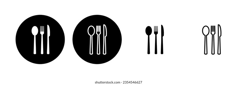 spoon and fork icon set. spoon, fork and knife icon vector. restaurant icon
