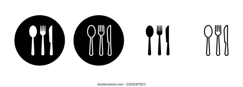 spoon and fork icon set. spoon, fork and knife icon vector. restaurant icon