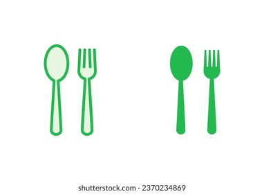spoon and fork icon set. spoon, fork and knife icon vector. restaurant icon