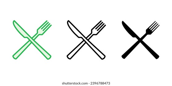 spoon and fork icon set. spoon, fork and knife icon vector. restaurant icon