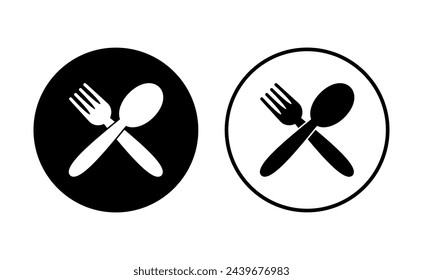 spoon and fork icon set. spoon, fork and knife icon vector. restaurant icon