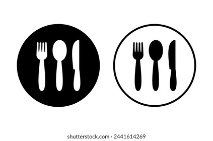 spoon and fork icon set. spoon, fork and knife icon vector. restaurant icon