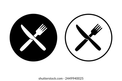 spoon and fork icon set. spoon, fork and knife icon vector. restaurant icon