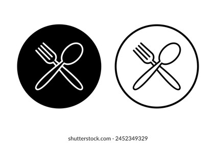spoon and fork icon set. spoon, fork and knife icon vector. restaurant icon