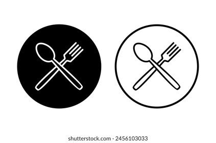 spoon and fork icon set. spoon, fork and knife icon vector. restaurant icon