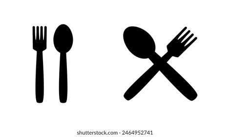 spoon and fork icon set. spoon, fork and knife icon vector. restaurant icon