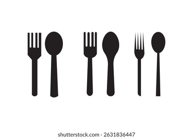 spoon and fork icon set. spoon, fork and knife icon vector. restaurant icon
