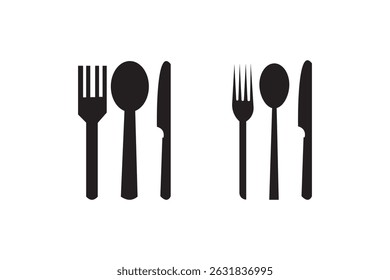 spoon and fork icon set. spoon, fork and knife icon vector. restaurant icon