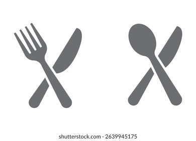 spoon and fork icon set. spoon, fork and knife icon vector. restaurant icon
