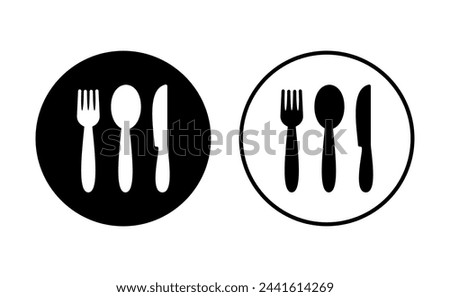 spoon and fork icon set. spoon, fork and knife icon vector. restaurant icon