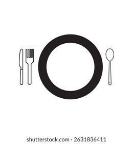 spoon and fork icon set. spoon, palate, fork and knife icon vector. restaurant icon