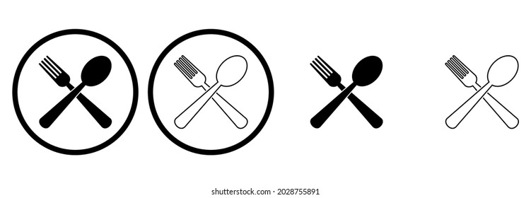spoon and fork icon set vector sign symbol logo of restaurant