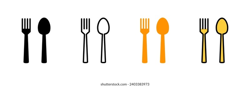 spoon and fork icon set vector. spoon, fork and knife icon vector. restaurant sign and symbol