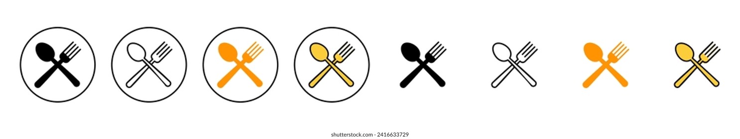 spoon and fork icon set vector. spoon, fork and knife icon vector. restaurant sign and symbol