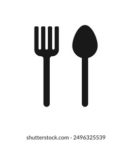 spoon and fork icon set. spoon, fork icon vector. restaurant icon