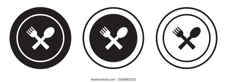 spoon and fork icon set vector. spoon, fork and knife icon vector. restaurant sign and symbol