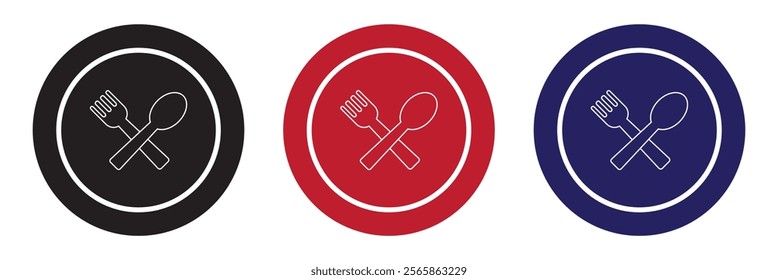 spoon and fork icon set vector. spoon, fork and knife icon vector. restaurant sign and symbol