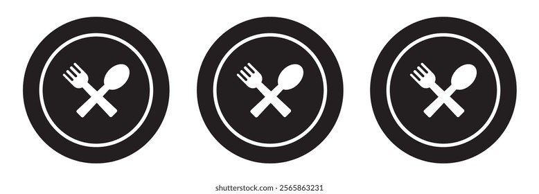 spoon and fork icon set vector. spoon, fork and knife icon vector. restaurant sign and symbol