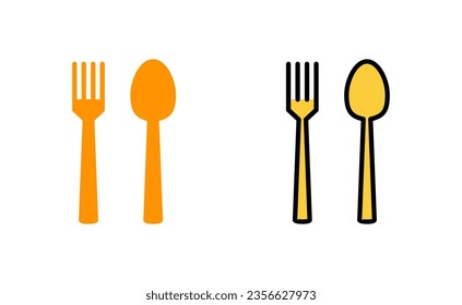 spoon and fork icon set for web and mobile app. spoon, fork and knife icon vector. restaurant sign and symbol