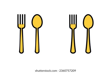 spoon and fork icon set for web and mobile app. spoon, fork and knife icon vector. restaurant sign and symbol