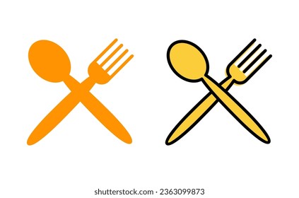 spoon and fork icon set for web and mobile app. spoon, fork and knife icon vector. restaurant sign and symbol