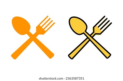 spoon and fork icon set for web and mobile app. spoon, fork and knife icon vector. restaurant sign and symbol