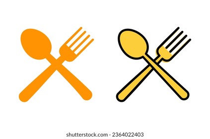 spoon and fork icon set for web and mobile app. spoon, fork and knife icon vector. restaurant sign and symbol