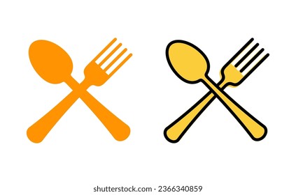 Löffel und Gabel Icon Set für Web und mobile App. Löffel, Gabel und Messersymbol Vektorgrafik. Restaurantzeichen und -symbol