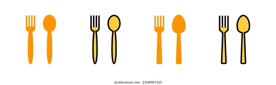 spoon and fork icon set for web and mobile app. spoon, fork and knife icon vector. restaurant sign and symbol