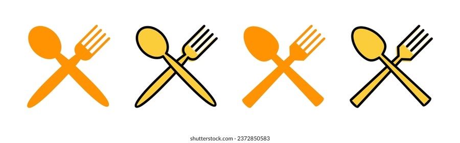 spoon and fork icon set for web and mobile app. spoon, fork and knife icon vector. restaurant sign and symbol