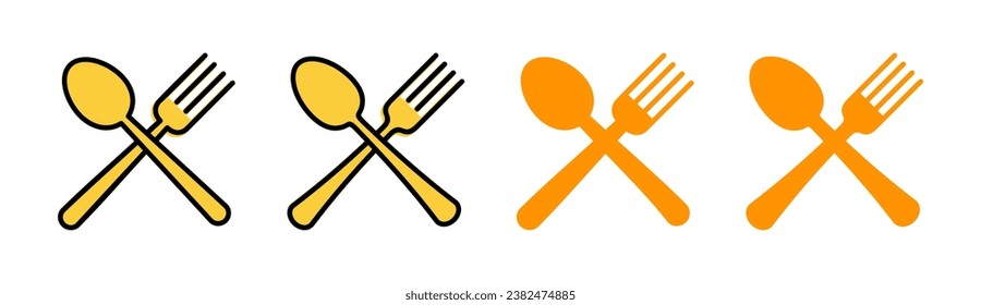 spoon and fork icon set for web and mobile app. spoon, fork and knife icon vector. restaurant sign and symbol