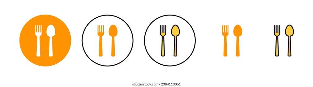 spoon and fork icon set for web and mobile app. spoon, fork and knife icon vector. restaurant sign and symbol