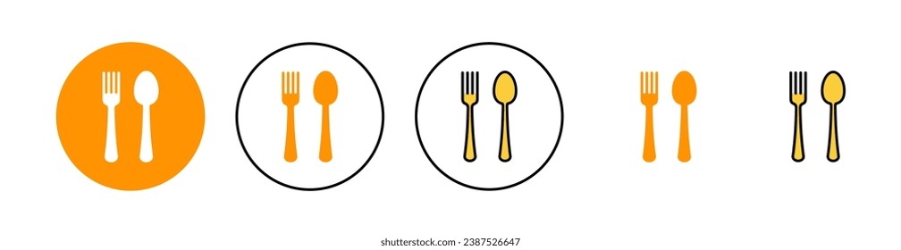 spoon and fork icon set for web and mobile app. spoon, fork and knife icon vector. restaurant sign and symbol