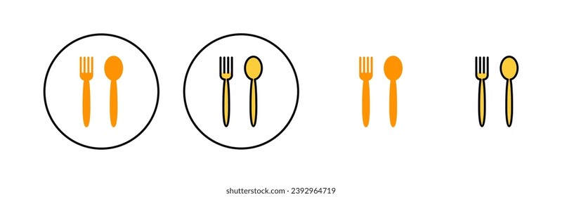 spoon and fork icon set for web and mobile app. spoon, fork and knife icon vector. restaurant sign and symbol