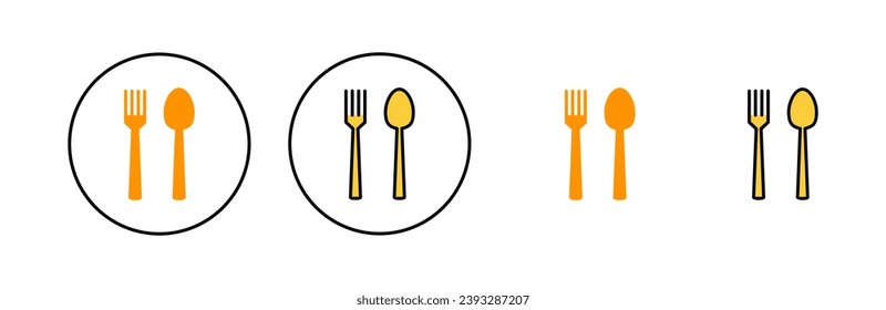spoon and fork icon set for web and mobile app. spoon, fork and knife icon vector. restaurant sign and symbol