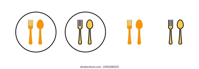 spoon and fork icon set for web and mobile app. spoon, fork and knife icon vector. restaurant sign and symbol