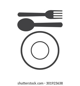 spoon and fork icon, sign