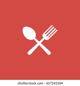 spoon and fork icon. sign design. red background