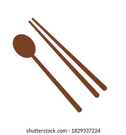 Spoon and fork icon sign isolated on white background vector illustration. Flat design.