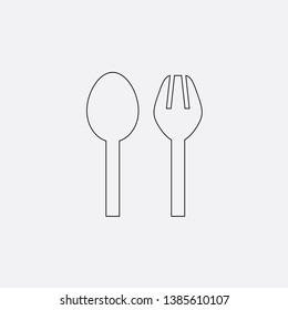 spoon fork icon sign signifier vector