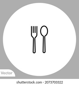 Spoon and fork icon sign vector,Symbol, logo illustration for web and mobile