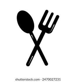 silueta de icono de cuchara y tenedor