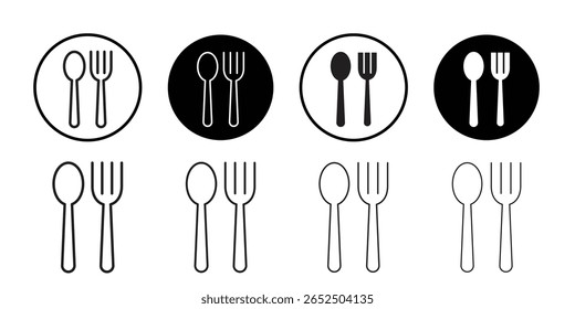 spoon and fork icon simple outline vector sign