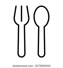 spoon and fork icon simple vector symbol