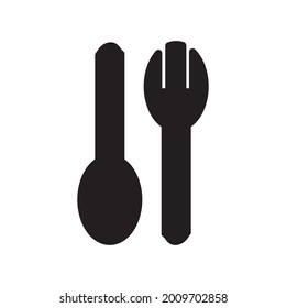 spoon and fork icon solid style vector for your web, mobile app logo UI design
